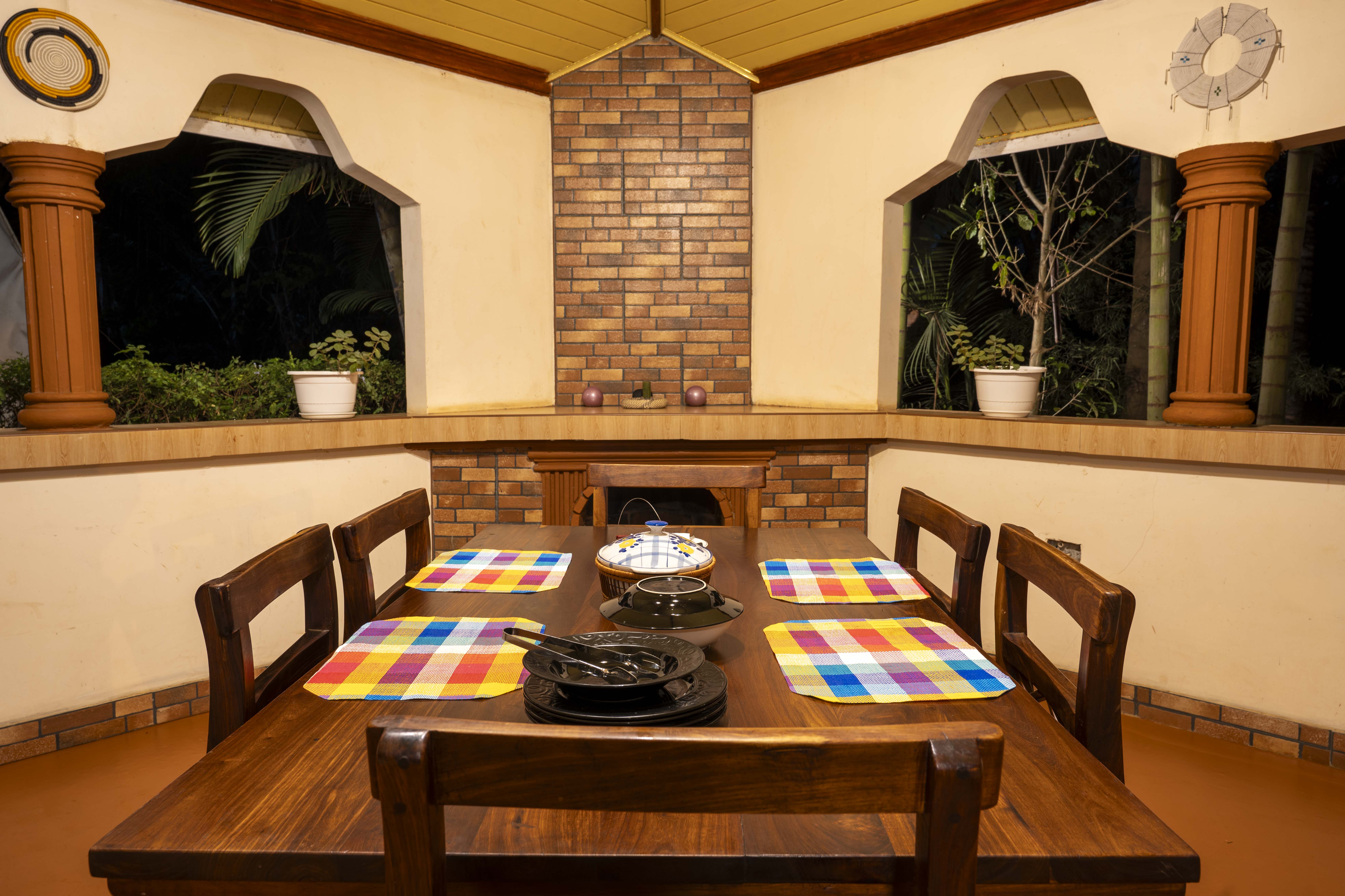 Outdoor chilling area near the villa building